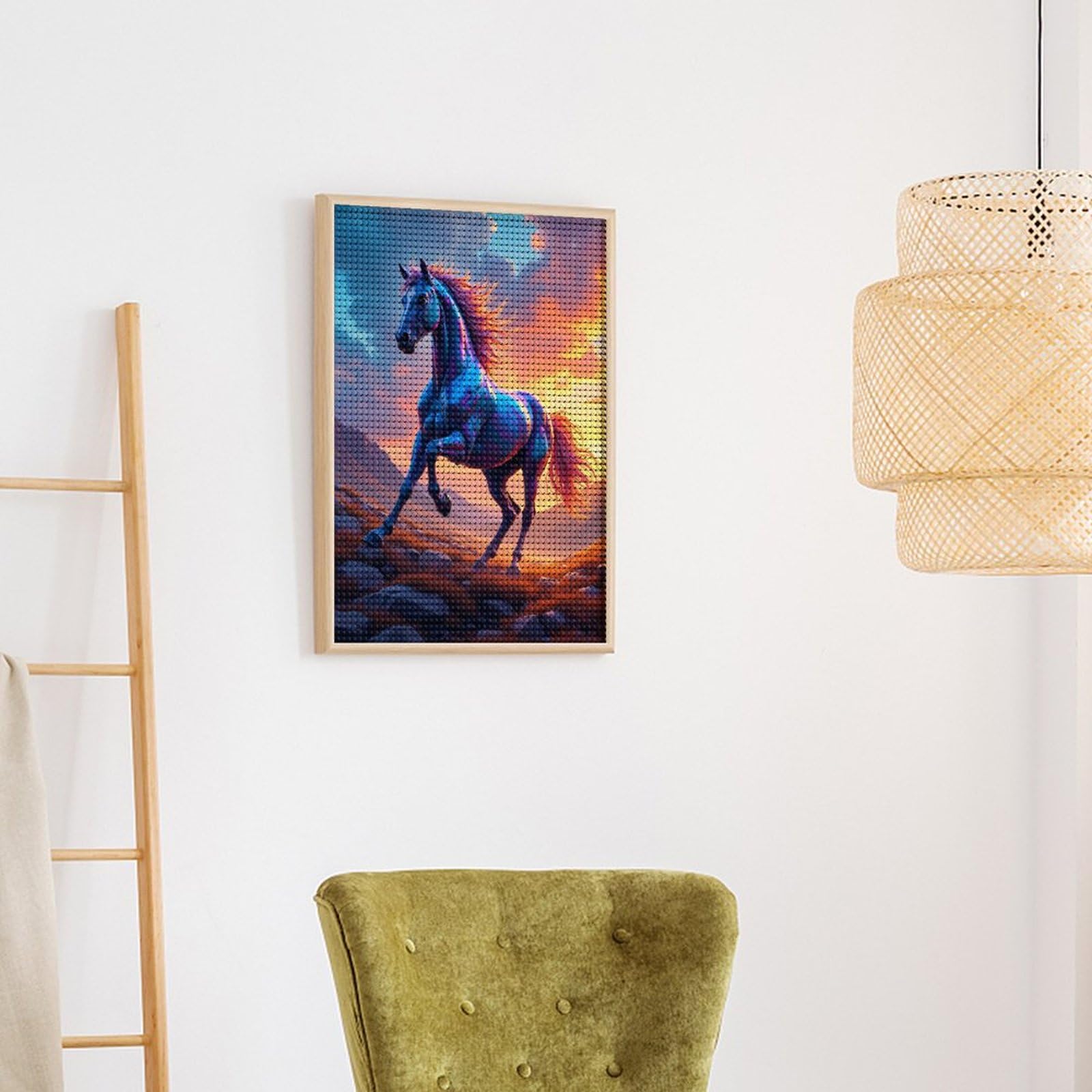 Amazon.com: GVYGVY Sunset Majestic Horse Landscape Diamond Art